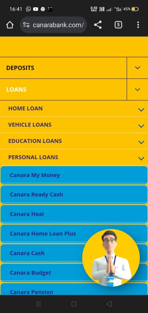 Canara Bank Personal Loan Apply 